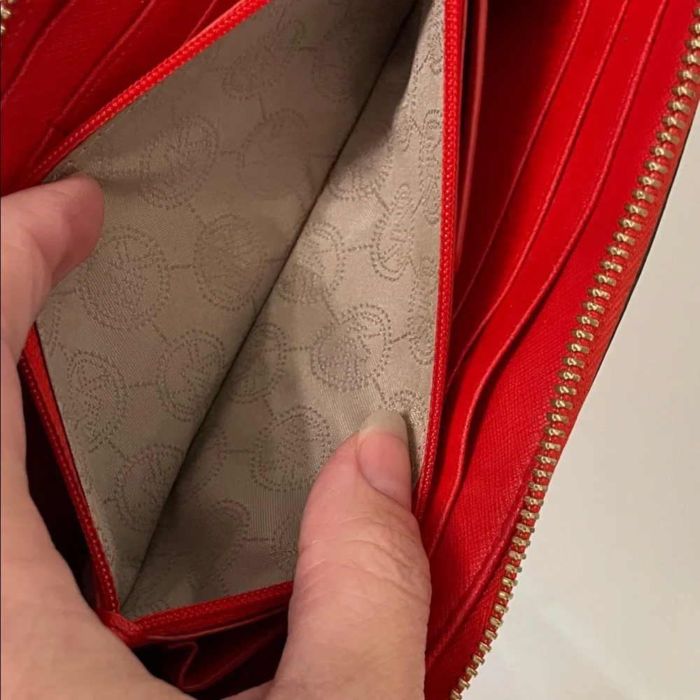 Michael Kors Bold Red Zip-Around Wallet - Picture 10 of 13